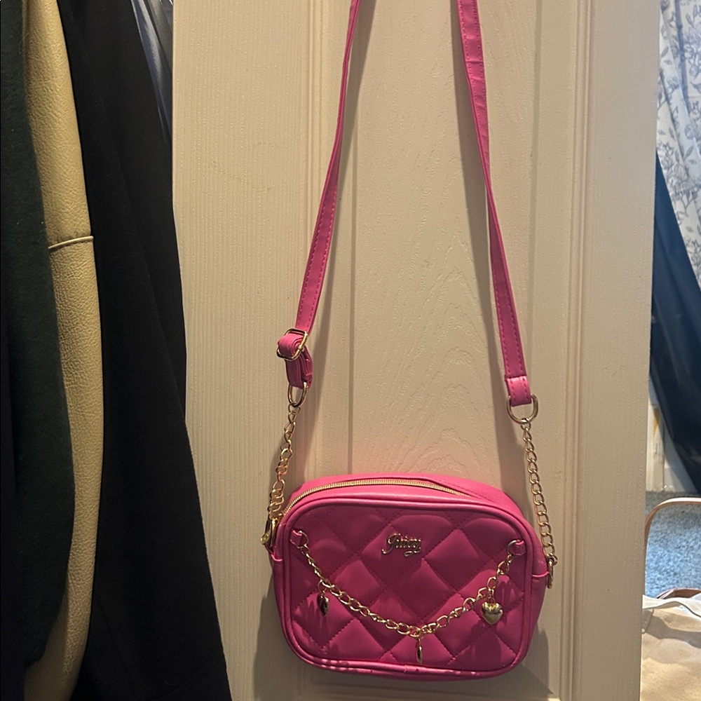 Juicy Couture Pink Quilted Crossbody Bag nwot kids girls cute stocking stuffer - Picture 3 of 6